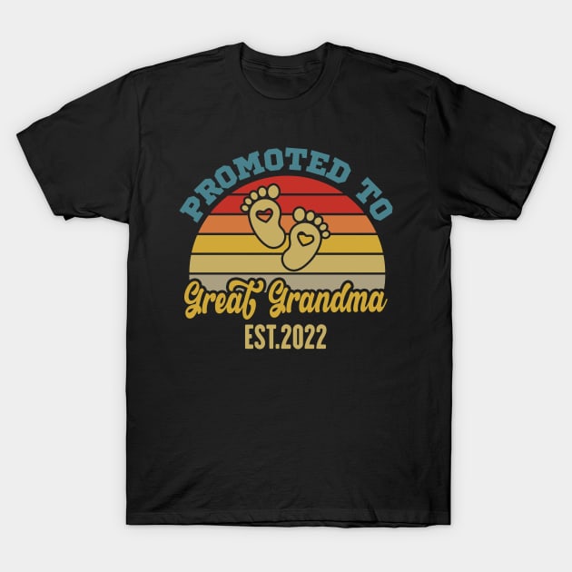Promoted To Great Grandma 2022 Pregnancy Announcement Vintage T-Shirt by Arts-lf